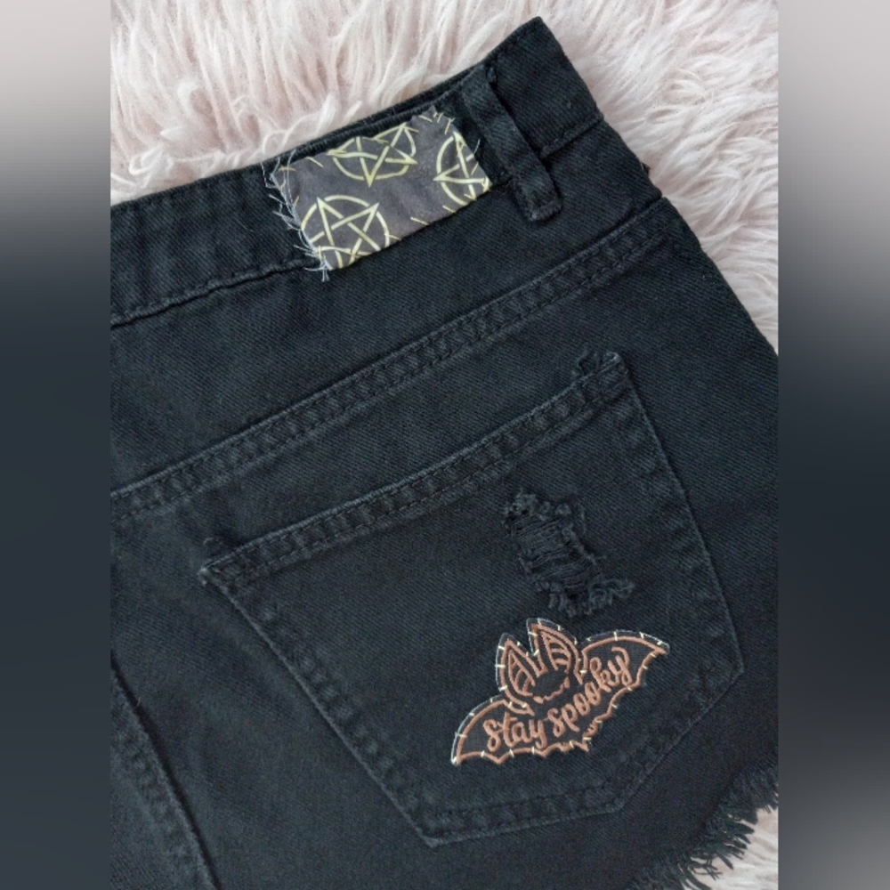 Stay spooky bat bootie custom OOAK corset shorts! SOLD @market - Picture 3 of 6